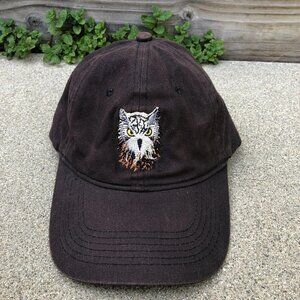 VTG QUEENSBORO Owl Baseball Dad Hat Men's One Size Black Adjustable Cotton Cap